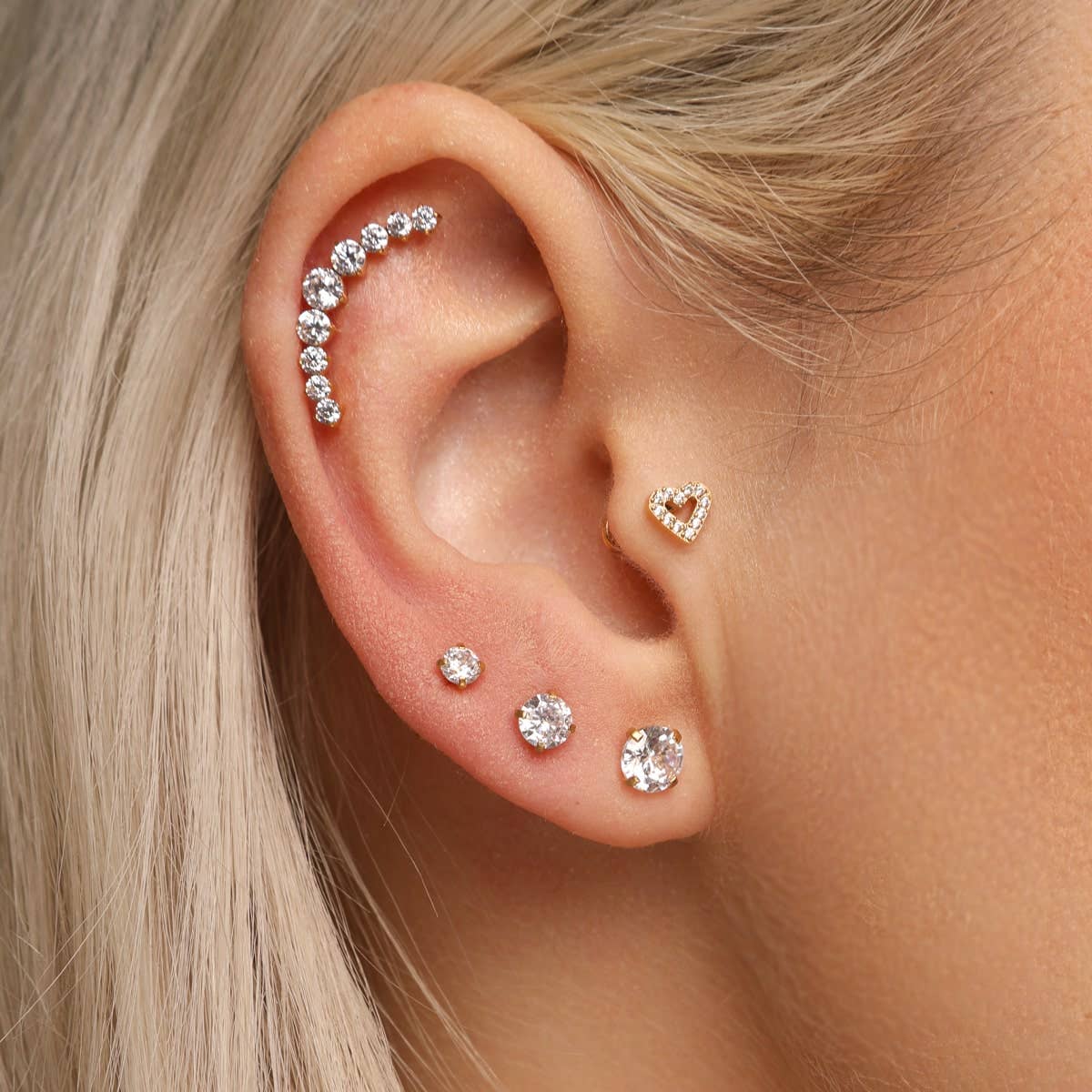 Crystal Stud Earrings – Gold