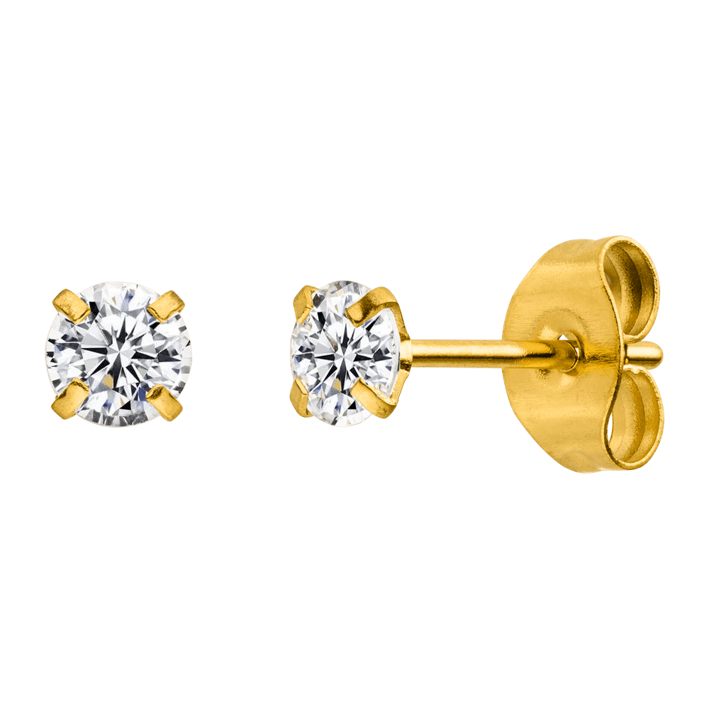 Crystal Stud Earrings – Gold