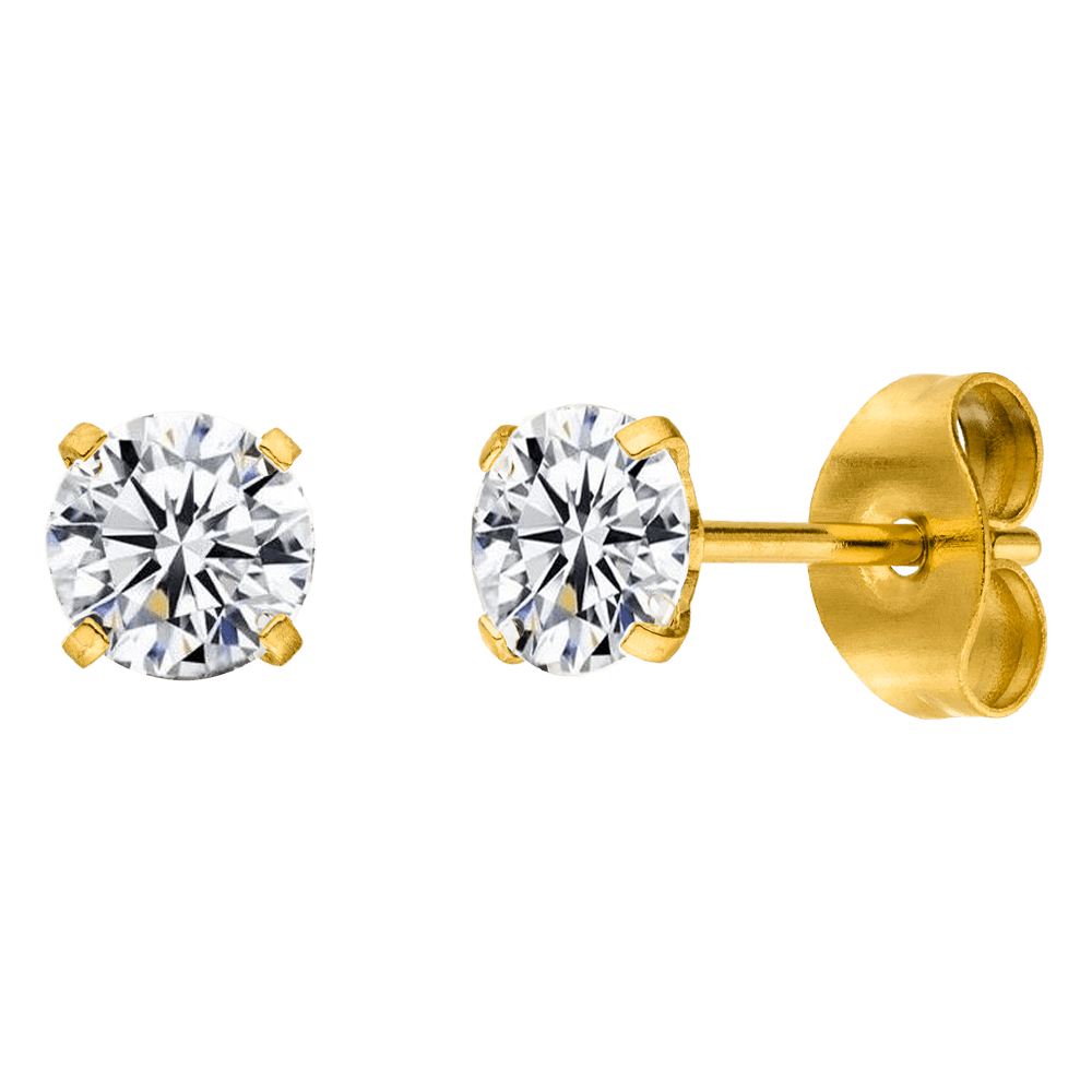 Crystal Stud Earrings – Gold