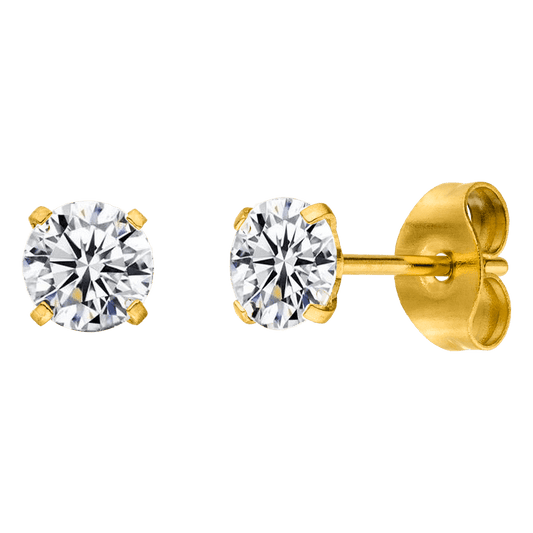 Crystal Stud Earrings – Gold