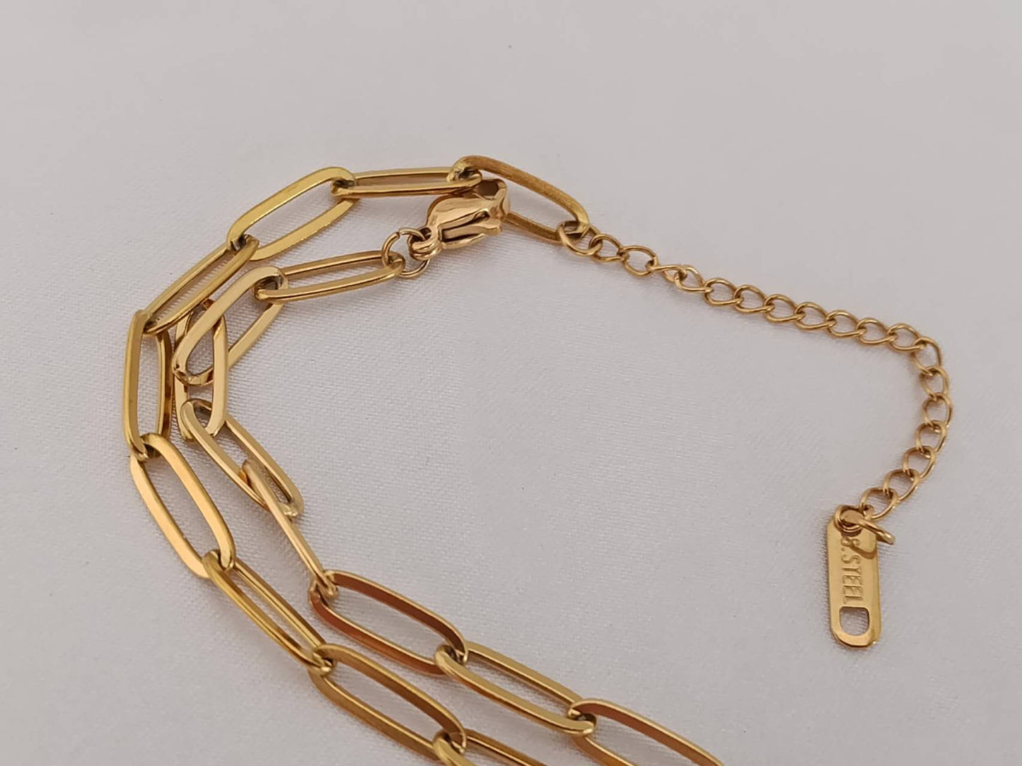 Ava Paperclip Halsband - Gold