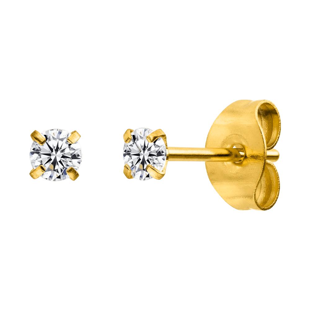 Crystal Stud Earrings – Gold